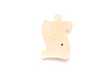 Diploma Ribbon Certificate 14k 585 Yellow Gold Charm Pendant
