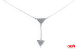 Natural Diamond Pave Arrow Head Drop 14K 585 White Gold 18.75" Necklace