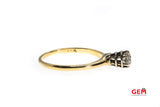 Antique Solitaire Raised Diamond Basket 14K 585 Yellow & White Gold Ring Size 7