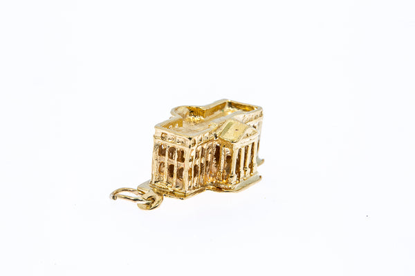 The White House 3D Washington DC Charm Solid 14K 585 Yellow Gold Pendant
