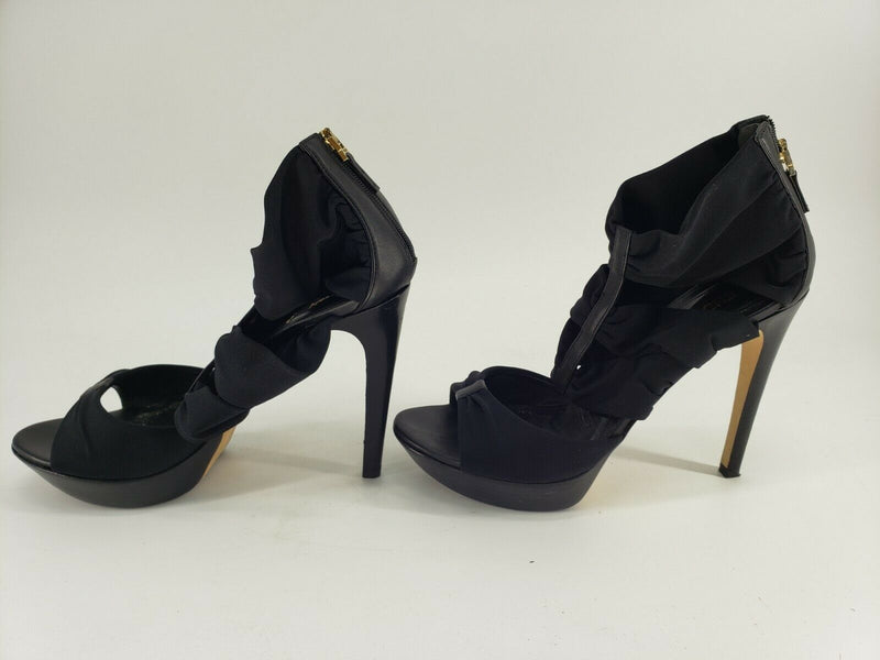 Fendi Sandalo Cuoietto + Lycra Opaca Black | Size 39 EUR | Real Leather