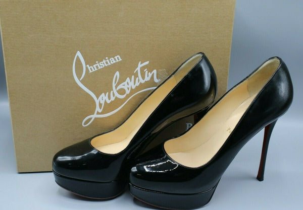 Christian Louboutin Dirditta 130 Black Patent Platform Classic Heel Pump 39 / 8