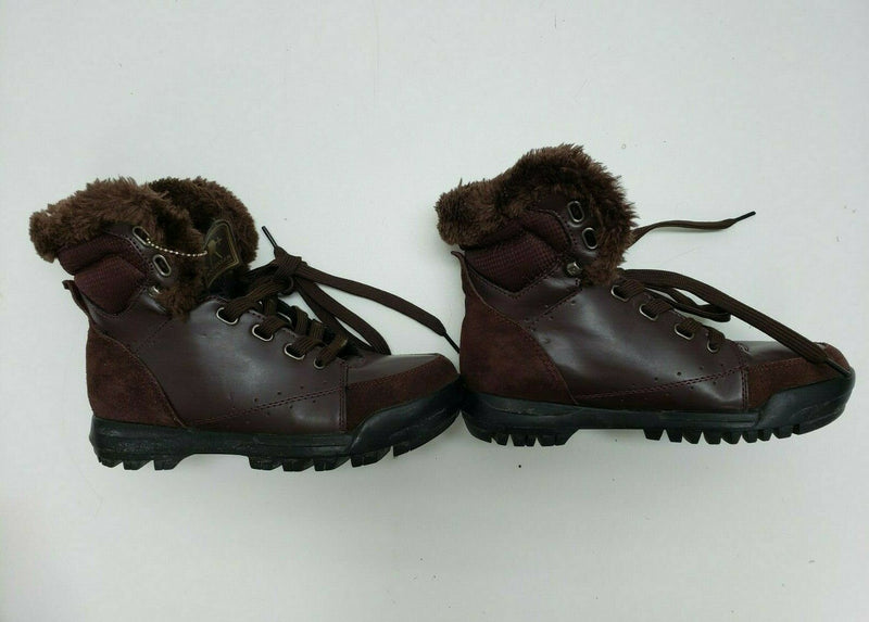 Rocawear Women's Fur Lace Up Brown/Burgundy Winter Boot | Size 6 US, 38 EUR