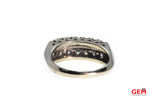 Antique 2 Row Diamond Milgrain Accent Diamond 14K 585 White Gold Ring Size 7