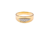 Vintage Sateen Finished Diamond Wedding Band Ring Two Tone Gold Size 11