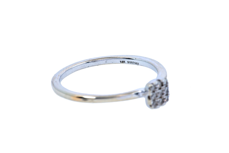 Gabriel & Co Diamond Cluster Band 14K 585 White Gold Ring Size 6 1/2