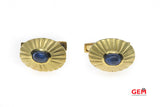 18 KT Yellow Gold Greece Cabochon Sapphire Cufflinks