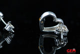 Open Heart Love Natural Citrine Studs Solid 925 Sterling Silver Earrings