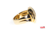 Vintage Wave Shield Style Ring Solid 14k 585 Yellow Gold Size 6