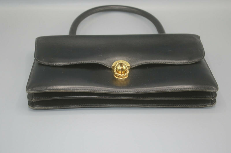 Hermes Sac Escale Small Black Leather Shoulder Bag