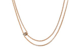 Natural Opal & Carved Parallel Double Link Chain 10K 417 Yellow Gold Necklace