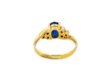 Natural Sapphire & Diamond Accent Band 18K 750 Yellow Gold Ring Size 6