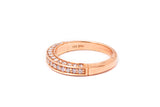 Three-Sided Pave Diamond Rose Gold 14k 585 Wedding Band Ring Size 7