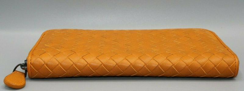 Bottega Veneta Women's Tan Leather Woven Zip Around Wallet