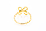 Diamond Ribbon Butterfly Cocktail Ring 18k 750 Yellow Gold Size 7