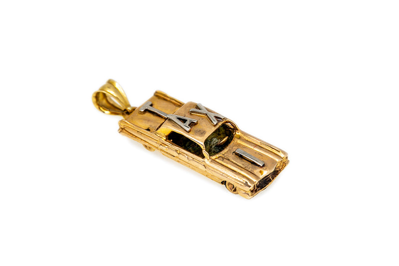 Vintage Yellow Gold New York City NYC Taxi Cab 14k 585 Charm Pendant