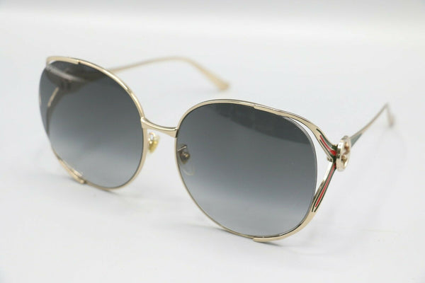 GUCCI GG0225S 001 Fork Gold Grey 63 mm Women's Sunglasses