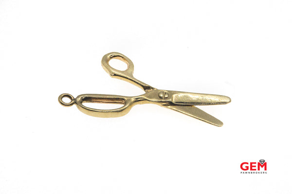 Vintage Moving Scissors Working Shears Charm Pendant 14k 585 Yellow Gold