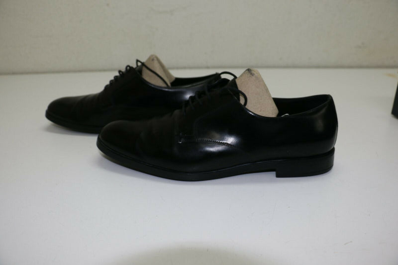 Prada DNC100 Luxury Derby Business Leather Shoes Black US 9