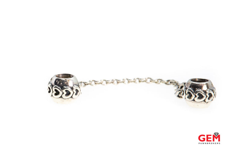 Pandora ALE Love Connection Safety Hearts Chain Bead 925 Sterling Silver Charm