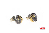 Pandora Interlink circles G585 Yellow Gold ALE 925 Silver Stud Earrings