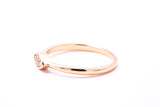 SNJ Diamond Pave 4mm Eye Ellipse Wire Band 14K 585 Rose Gold Ring Size 7