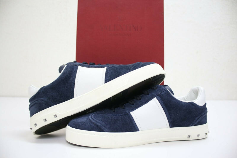 Valentino Garavani Fly Crew Suede RockStud Navy Blue Size 40.5 EUR / 7.5 US