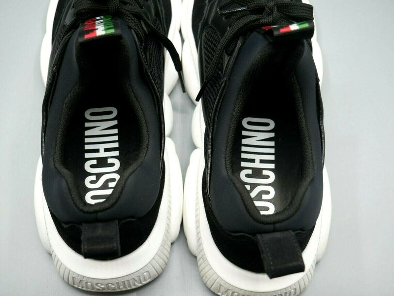 Men's MOSCHINO Black TEDDY RUN MESH SHOES Euro Size 45 US Size 12