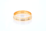 Tri-Color 22k Domed Striped Wedding Band Ring Solid Gold Size 8