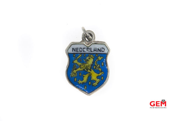 Nederland Fritz Reu & Co German Silver 800 Charm Pendant Enamel Travel Bracelet