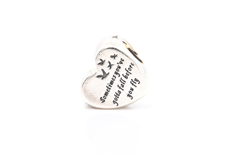 Pandora Sterling Silver Heart of Freedom ALE S925 Charm Pendant