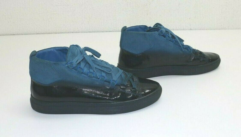 Balenciaga Arena High Top Patent Leather Suede Blue Degraded EU 42 US 9 373399