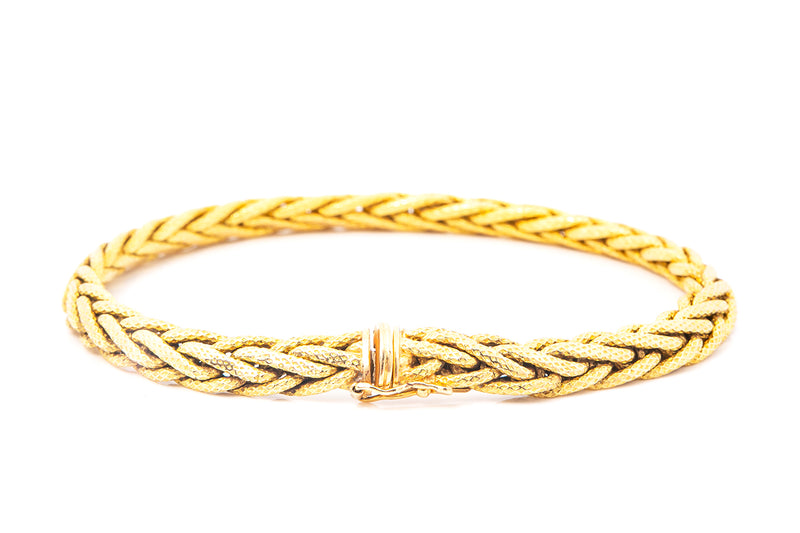 Marchisio Italy 18k 750 Rope Woven style 8" Yellow Gold Bracelet