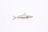 Fisherman Sea Animal Fish Sea Bass Drop Charm Solid 925 Sterling Silver Pendant (1)