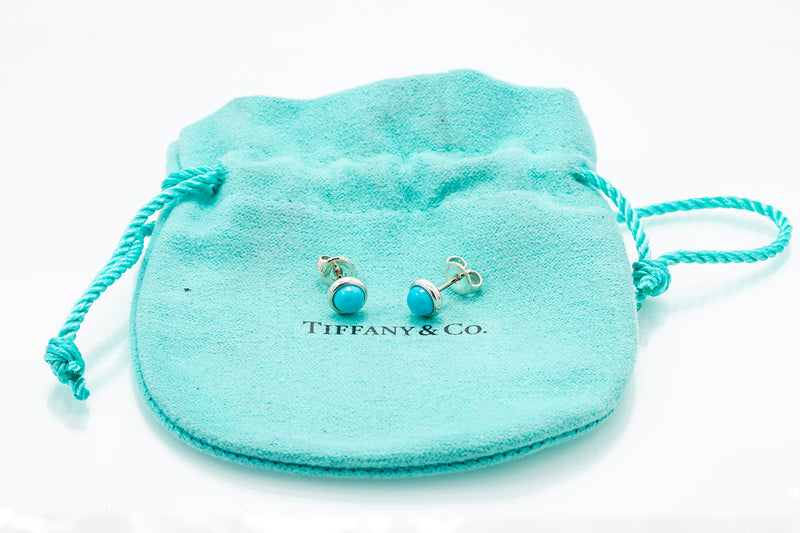 Tiffany & Co Elsa Peretti Color by the Yard Sterling Silver 925 Turquoise Earrings Retail $675