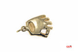 MLB Vintage Baseball Glove Catchers Mitt Drop Charm 14K 585 Yellow Gold Pendant
