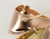 Eckfedt & Ackley 14KT Gold Diamond Pink Sapphire Two Tone Brooch