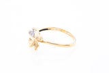 Cubic Zirconia Four Leaf Clover 14k 585 Yellow Gold Ring Size 7