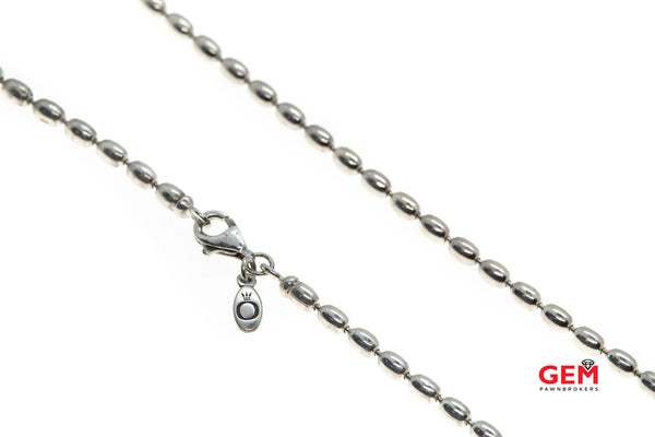 Discontinued ALE Pandora 3mm Beaded Chain 925 Sterling Silver 23.8" Necklace