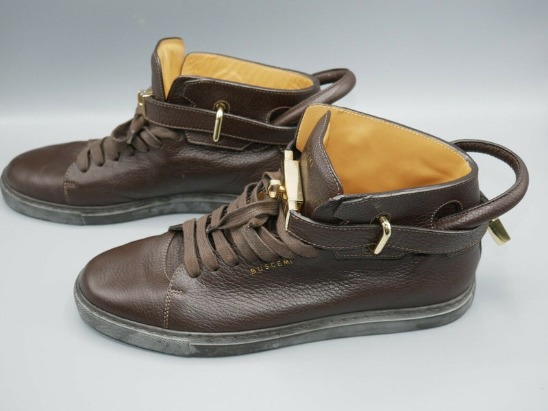 Buscemi Men Shoes Made in Italy Dark Brown EUR Size 43 US Size 9