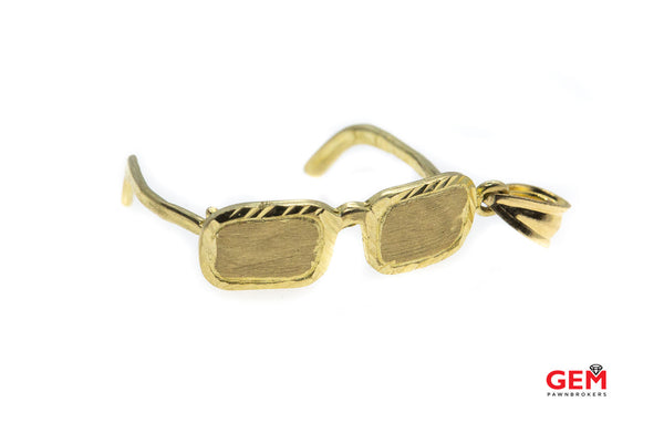 Vintage Solid 10k 417 Sunglasses Summer Charm Pendant Yellow Gold Moving Parts