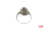 Antique Platinum Old European Diamond Filigree Ring Size 10