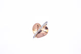 Fana Diamond Line Wrapped Heart Charm Solid 18K 750 Rose & White Gold Pendant