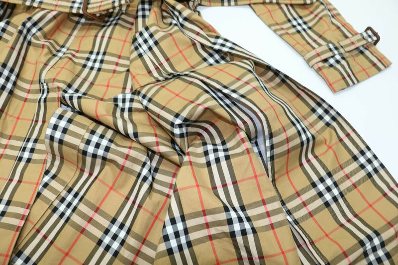 Burberry Antique Yellow Check Belted Rain Coat Size 4(US) 6(UK)