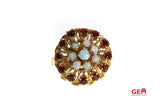 Opal & Garnet Cocktail 14K 585 Yellow Gold Ring Size 6