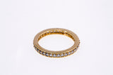 Full 2.5mm Stackable Cubic Zirconia Eternity Band 14K 585 Yellow Gold Ring Size 5