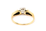 Antique Edwardian Diamond Solitaire Wedding Ring 14k 585 Yellow White Gold