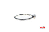 Pandora ALE Clear Heart Cubic Zirconia Band 925 Sterling Silver Ring Size 6 3/4 EU 54