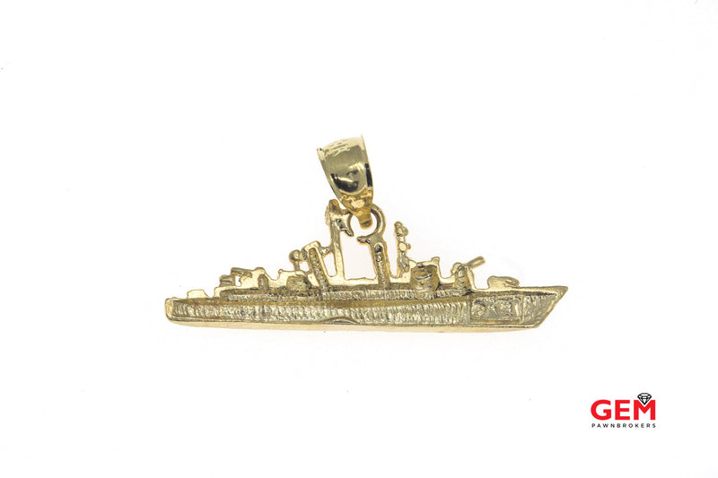Command & Communications Boat Charm 14K 585 Yellow Gold Nautical Pendant