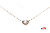 Magnificence 1/4 Ctw Heart Diamond Pave Pendant 14K 585 Rose Gold 18" Necklace